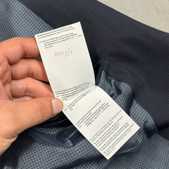 Hugo Boss Suit 2pc Micro-Check Textured Navy Blue Wool Keys/Shaft 46R 40x30 - Picture 9 of 12